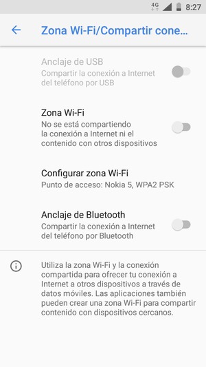 Seleccione Configurar zona Wi-Fi