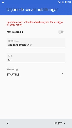 Välj Säkerhetstyp
