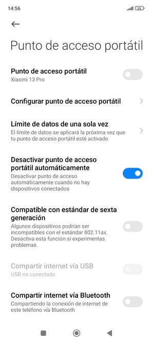 Seleccione Configurar punto de acceso portátil