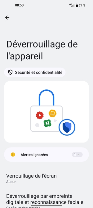 Sélectionnez Verrouillage de l'écran