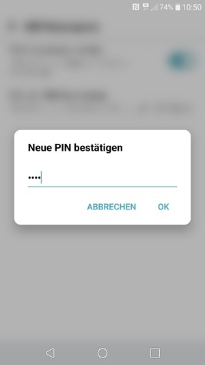 Bestätigen Sie Ihre neue SIM-Karte PIN und wählen Sie OK