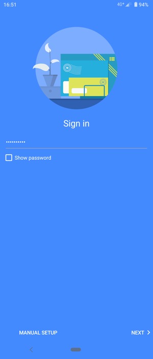 Enter your password and select MANUAL SETUP