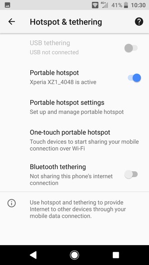 Your phone is now set up for use as a modem