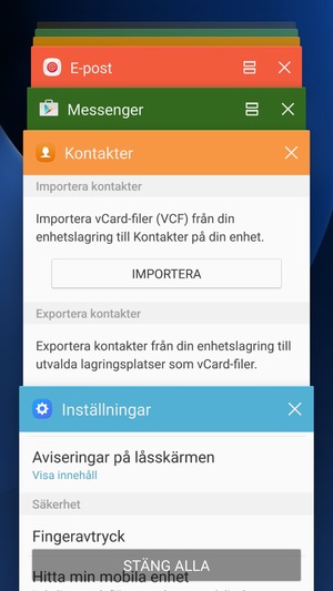 Välj STÄNG ALLA