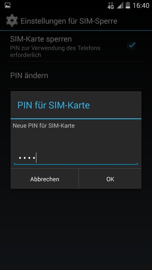 Geben Sie Ihre Neue PIN für SIM-Karte ein und wählen Sie OK
