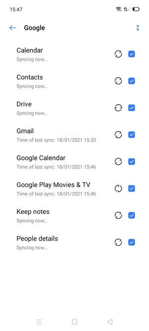 Your information will be synchronised