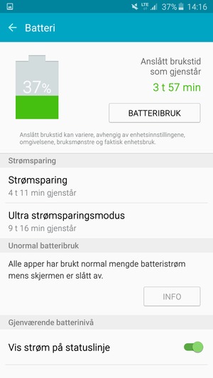 Velg Ultra strømsparingsmodus
