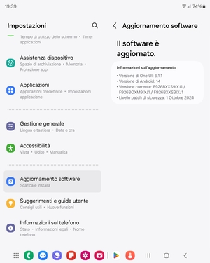 Se il tuo telefono è aggiornato, vedrai la seguente schermata