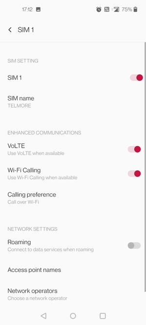 To change network if network problems occur, select Network operators