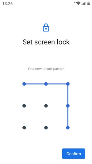 Draw the unlock pattern again and select Confirm