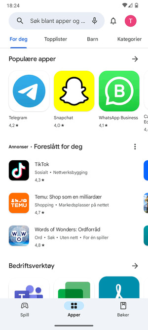 Velg søkefelt