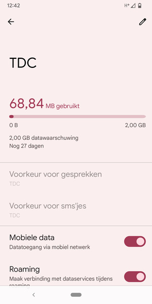 Schakel Roaming in of uit