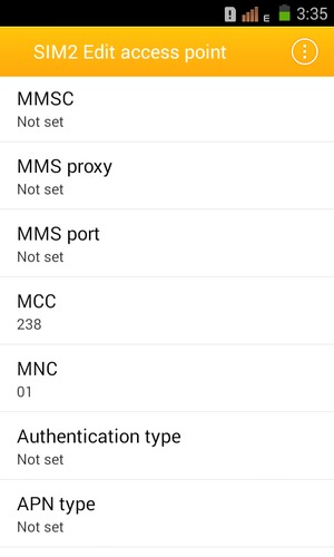 Scroll down and enter MMS information