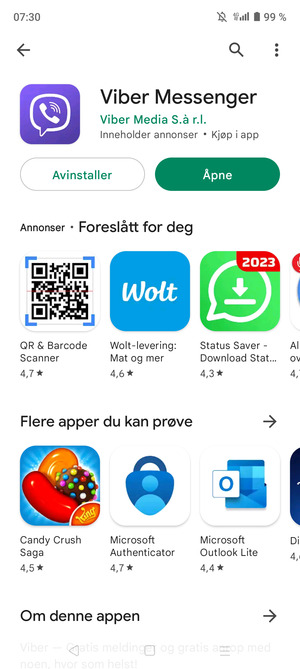 Velg Åpne