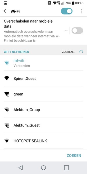 U bent nu verbonden met het WiFi-netwerk