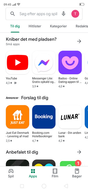 Vælg søgefeltet