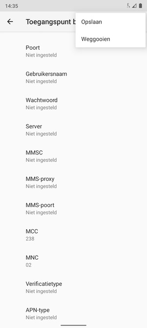 Selecteer Opslaan