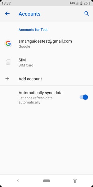 Select your Google account