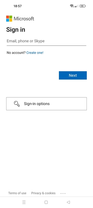 Enter your Email address and select Next