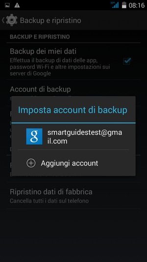 Seleziona il tuo account