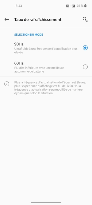 Sélectionnez 60Hz