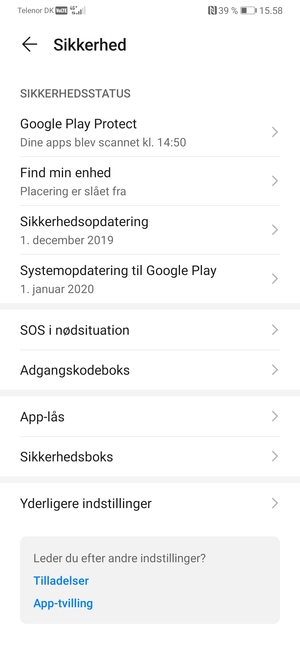 Vælg Yderligere indstillinger