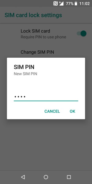 Enter your New SIM PIN and select OK