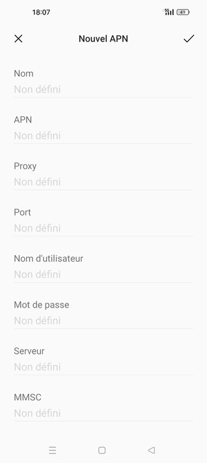 Saisissez les informations MMS