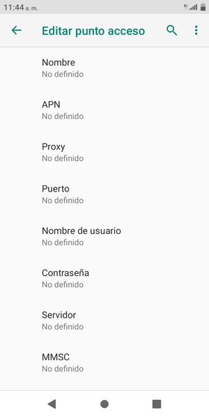 Introduzca la información de Internet
