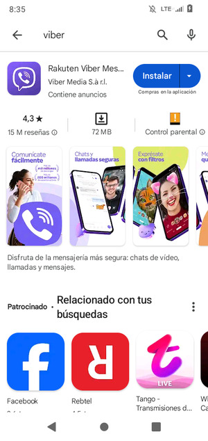Seleccione la aplicación
