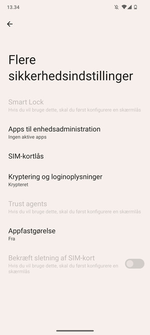 Vælg SIM-kortlås