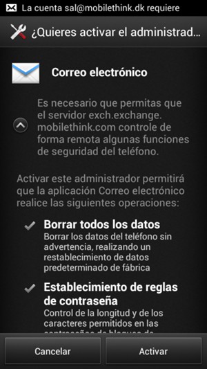 Seleccione Activar