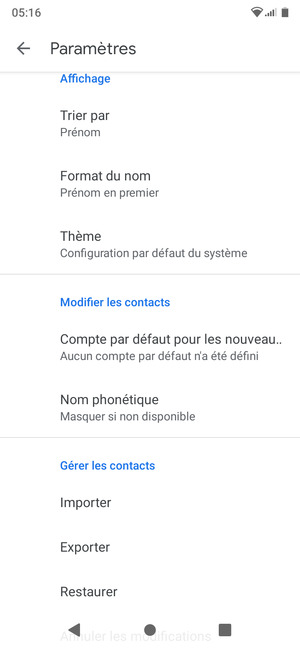 Faites défiler et sélectionnez Importer