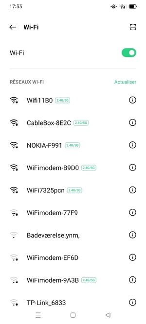 Sélectionnez le réseau sans fil auquel vous souhaitez vous connecter