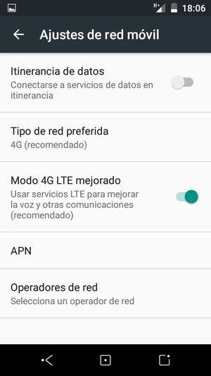 Para cambiar la red en caso de problemas de conectividad, seleccione Operadores de red