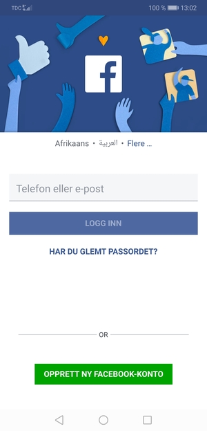 Applikasjonen er klar til bruk