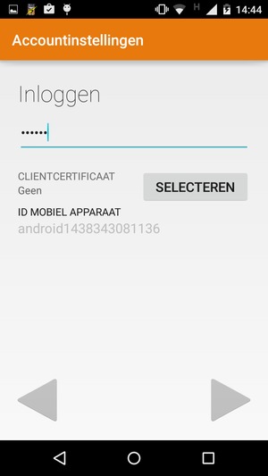 Voer uw wachtwoord in en selecteer VOLGENDE