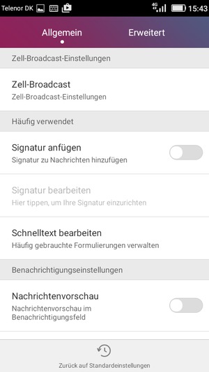 Wählen Sie Erweitert