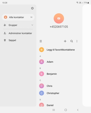 Velg Administrer kontakter