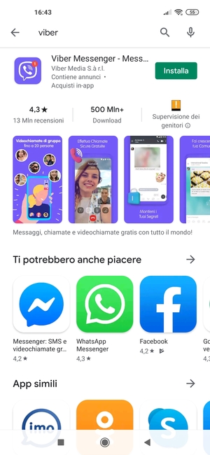 Seleziona l'applicazione