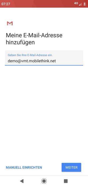 Geben Sie Ihre E-Mail-Adresse ein und wählen Sie WEITER