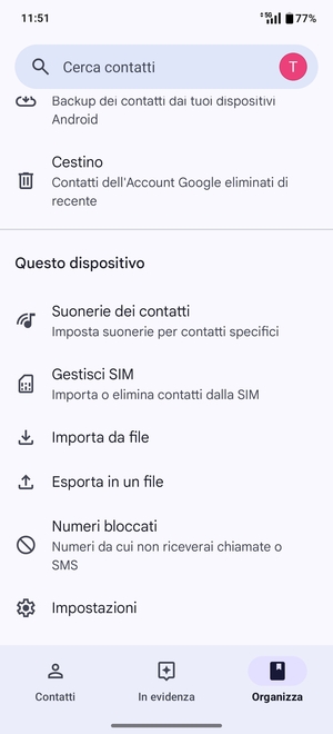 Scorri e seleziona Gestisci SIM