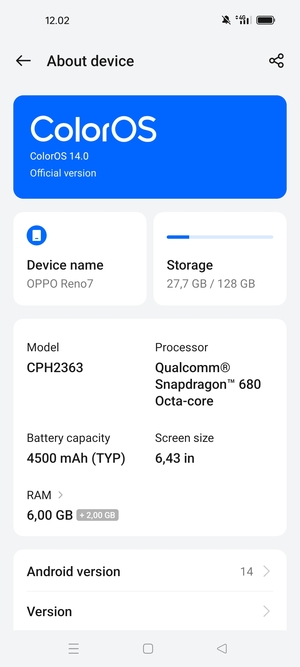 Select ColorOS