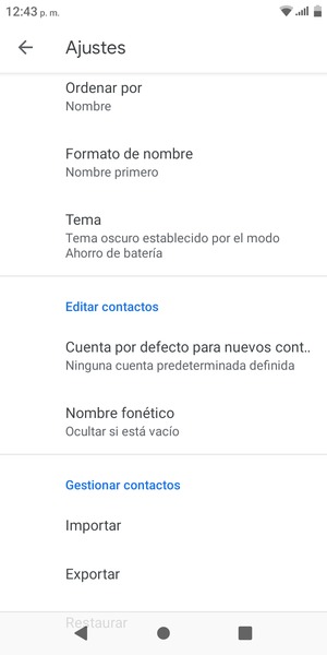 Desplácese y seleccione Importar