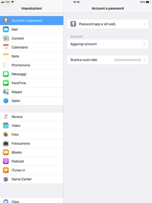 Scorri e seleziona Account e password e seleziona Aggiungi account