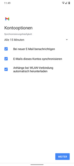 Wählen Sie WEITER