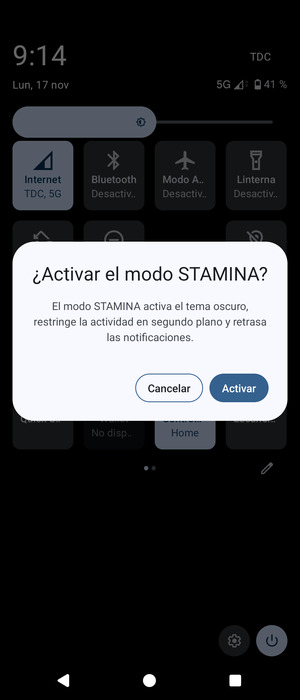 Seleccione Activar