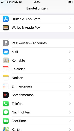Scrollen Sie und wählen Sie Passwörter & Accounts
