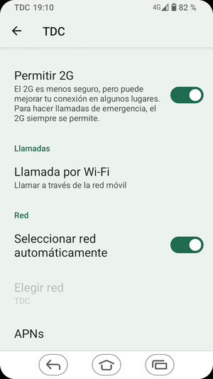 Desplácese y seleccione APNs