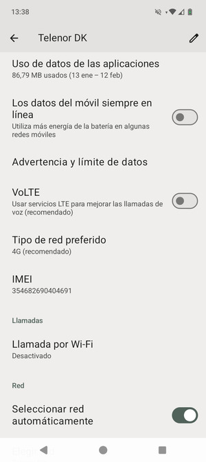 Para cambiar la red en caso de problemas de conectividad, desactive Seleccionar red automáticamente
